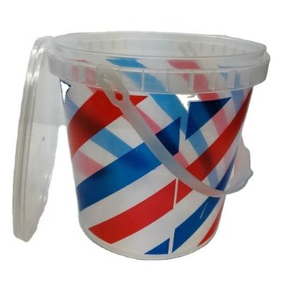 comprar 2.2 L de qualidade alimentar Pp personalizar logotipo de plástico de grande porte copos vazios de sorvete com tampa Fabricação em linha