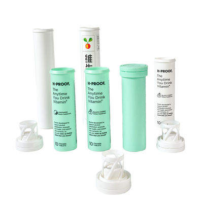 Minerals Industrial Plastic Vitamin C Effervescent Tablet Tubes With Desiccant Cover