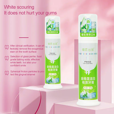 80g/130g Oral Care Cleaning Press Toothpaste for Teeth Whitening and Stain Removal