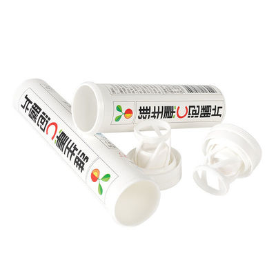 comprar Comprimido efervescente Vitamina C Botelho com tampa PP e logotipo personalizado em plástico branco Fabricação em linha