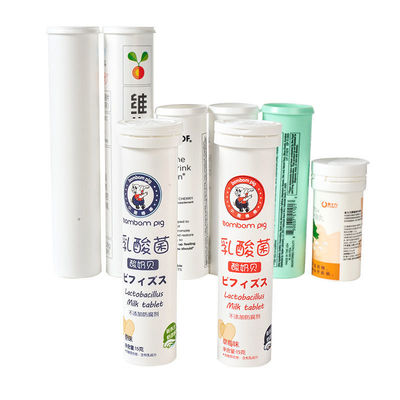 comprar Material de base de PP Botelho de tubo de comprimidos efervescentes de plástico com dessecante Flip Cover Pill VC Candy Packaging Fabricação em linha