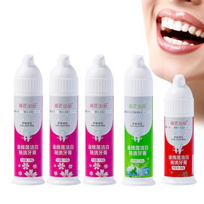 80g/130g Pasta de dentes de espuma de bomba para mulheres 2023 Baixo MOQ Branqueamento de dentes Cuidados orais Limpeza