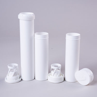 Tubos de comprimidos efervescentes com tampa espiral Diâmetro de desicante 29 mm Embalagem de tubo comprido branco personalizado