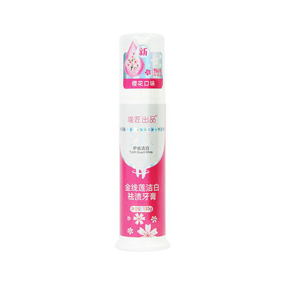 Press Pump Toothpaste Cherry Blossom Flavor para Adultos Branqueamento dos Dentes e Cuidados Orais