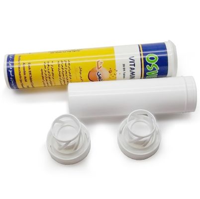 Tamanho personalizado Tubos opcionais de embalagem de doces de plástico para comprimidos efervescentes de vitamina C