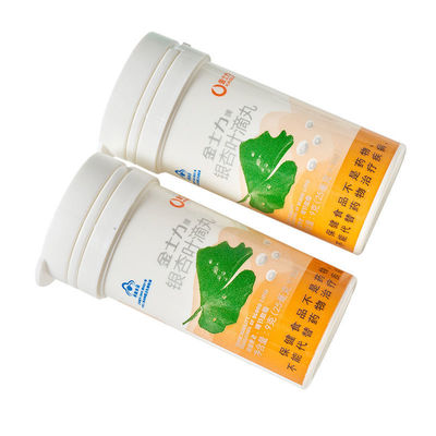 Logotipo colorido personalizado Tubo de comprimido efervescente de vitamina C com tampa feito de PP de qualidade alimentar