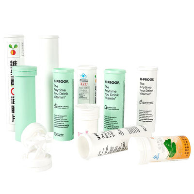 Logotipo personalizado Pequena capacidade de plástico branco Vitamina C frasco de pílula medicinal com tampa de PP
