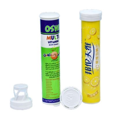 144 ml de garrafas de plástico com logotipo personalizado de PP para tubos de comprimidos efervescentes em impressão offset