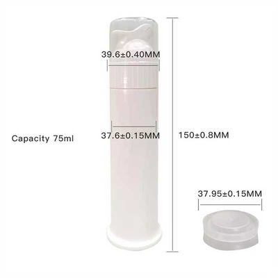 Cores personalizadas de pasta de dentes de 75 ml Tubos de plástico Bottle de bomba sem ar para material viscoso